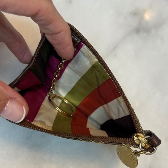 Coach Wallet Jacquard Signature Logo Stripe Legacy Sateen Interior Card Holder - Picture 9 of 10